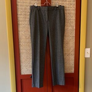 Ann Taylor Petite Black and Gray Textured Dress Pants